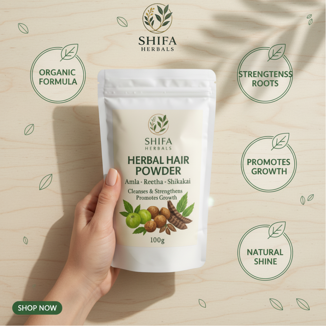 Herbal Hair Powder with Amla, Reetha & Shikakai - Shifa Herbals