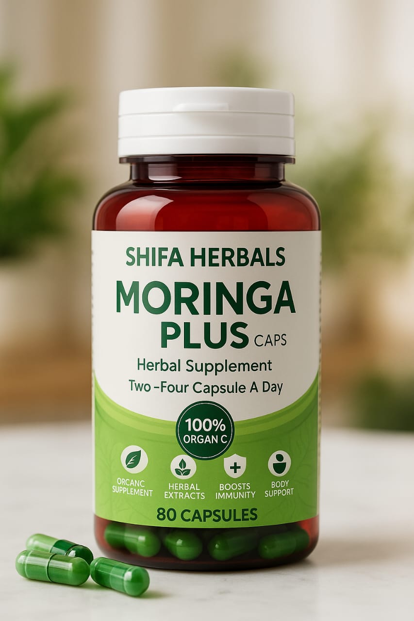 Moringa Plus Capsule – 100% Organic Herbal Supplement (80 Capsules)