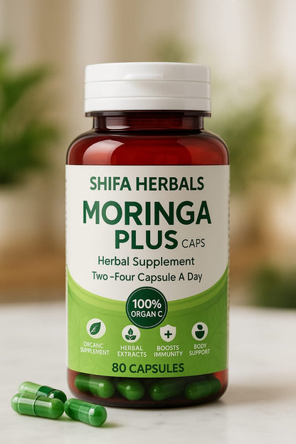 Moringa Plus Capsule – 100% Organic Herbal Supplement (80 Capsules)