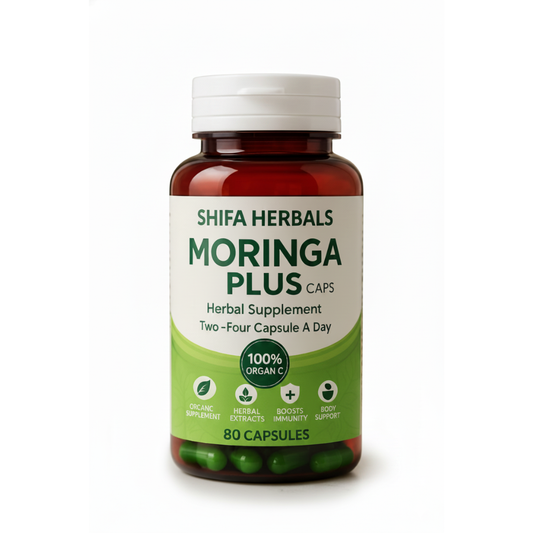 Moringa Plus Capsule – 100% Organic Herbal Supplement (80 Capsules)